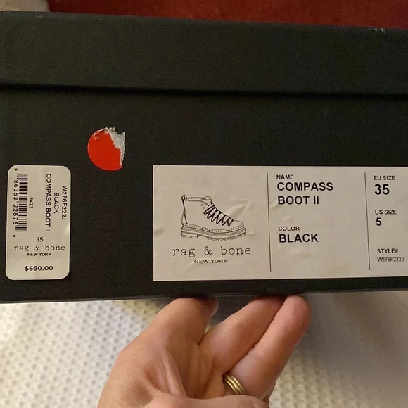 Rag & Bone Compass II Combat Boot Size 5 EU35 - Picture 15 of 16